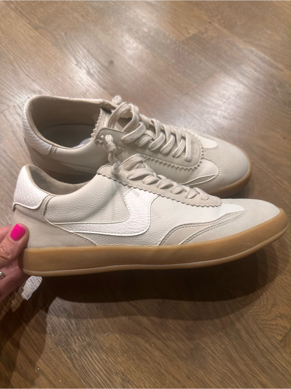 MiMi-Casual Leather Sneakers with Gum Sole